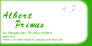 albert primus business card